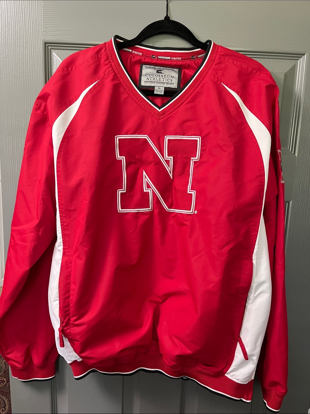 Nebraska Huskers Colosseum Red & White Varsity Pullover Wind Jacket